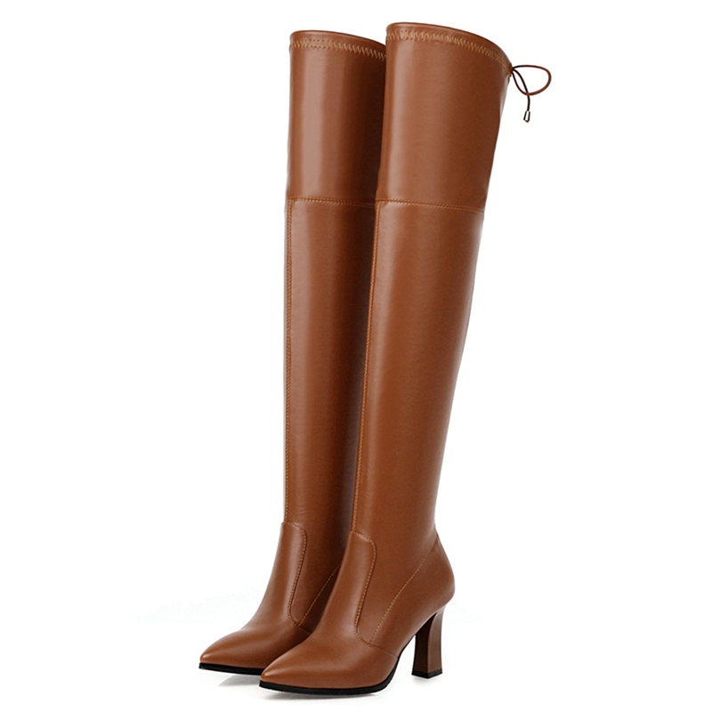 Women'S Shoes Big Feet - Botas altas hasta el muslo elásticas