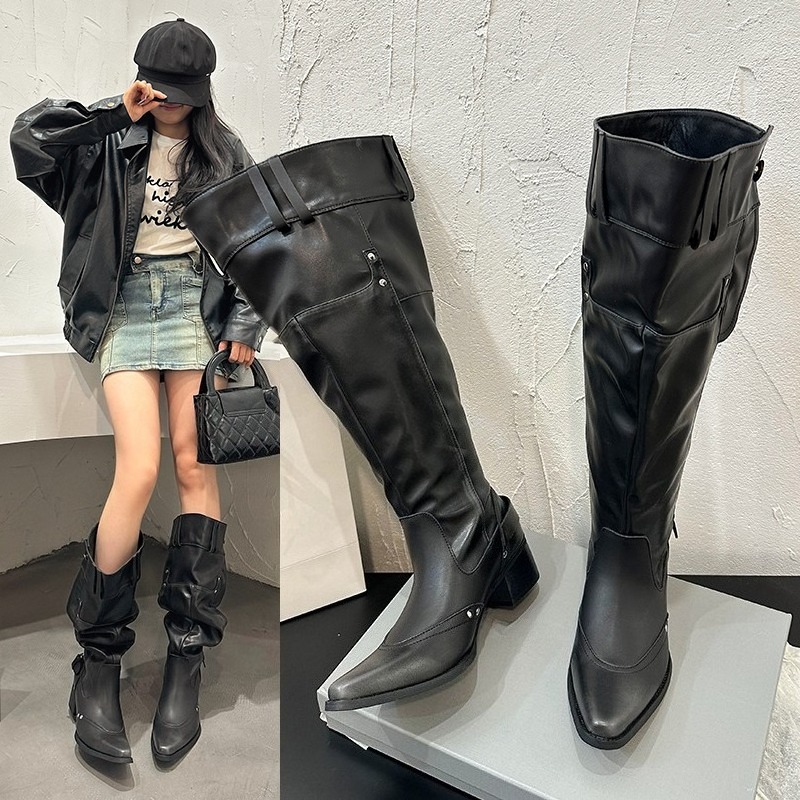Suede Ankle Boot - Botas individuales envueltas para mujer Primavera