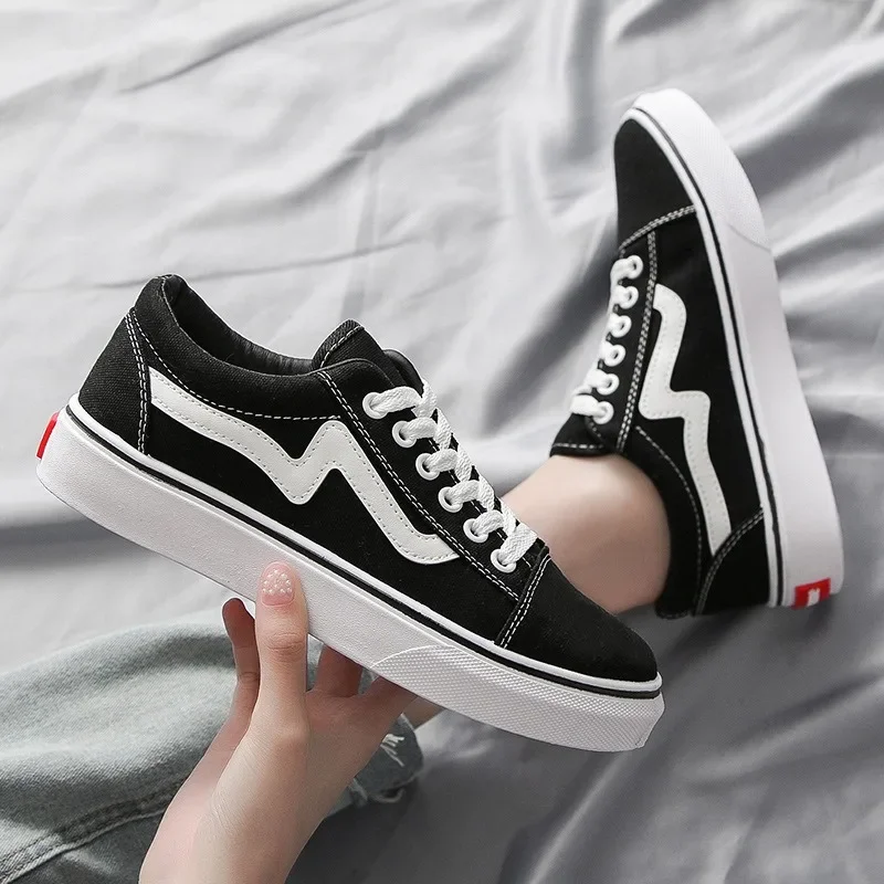 Women Shoes Vans - Zapatillas deportivas de lona transpirables para