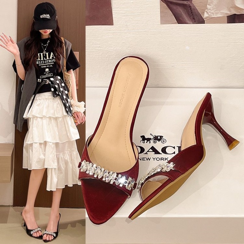 Women'S Shoes Size 40 In Us - Sandalias de tacón alto con cristales