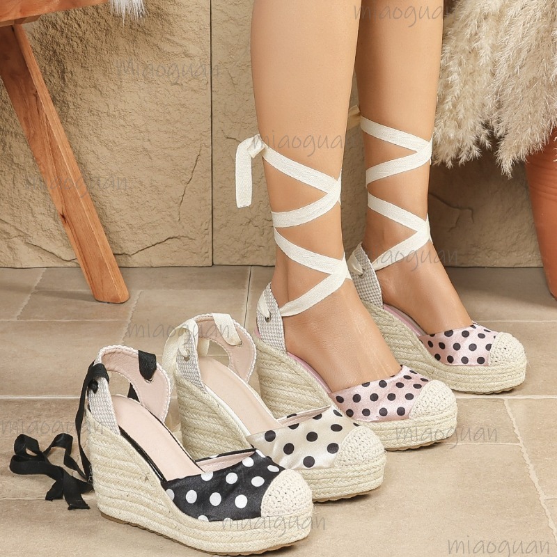 Sandalias de cuña con platafor - Ribbon Tie Heel reseña y precio