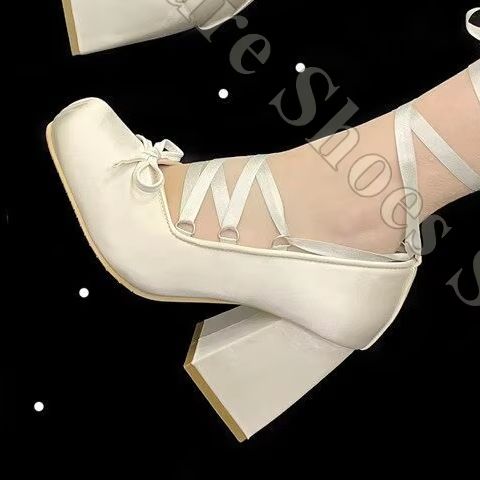 Zapatos de ballet para mujer,  - Ribbon Tie Heel reseña y precio