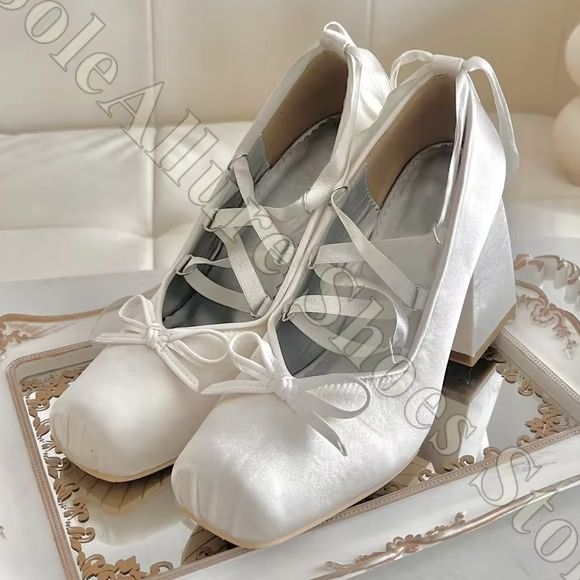 Zapatos de ballet para mujer,  - Ribbon Tie Heel reseña y precio