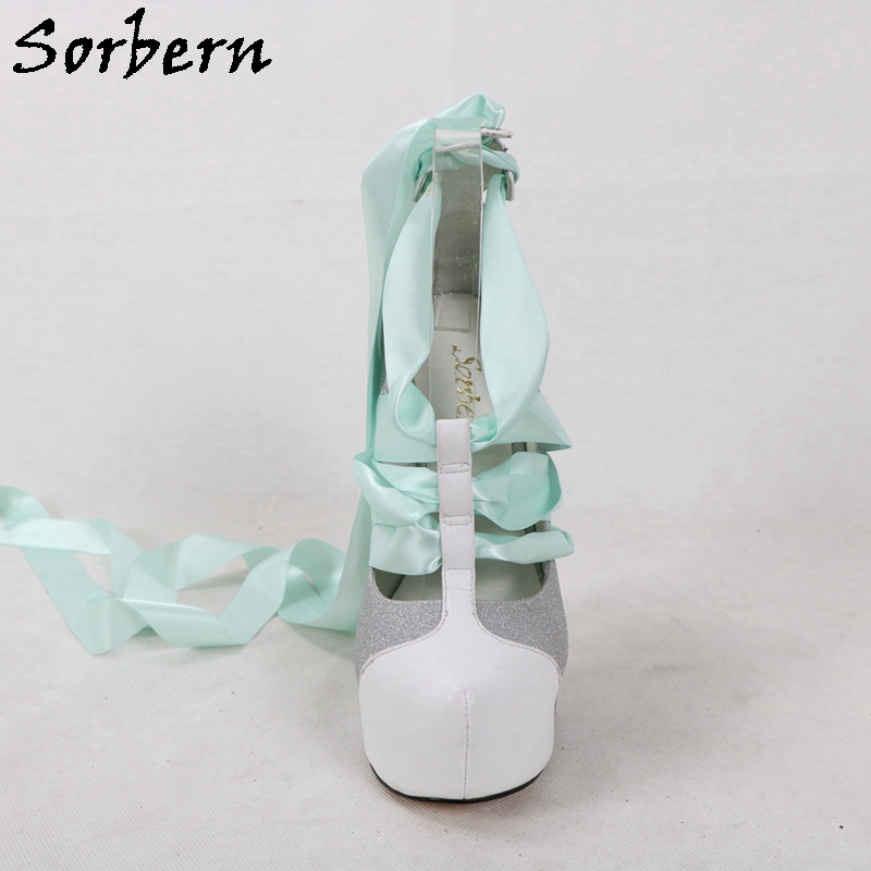 Sorbern, zapatos de tacón blan - Ribbon Tie Heel reseña y precio