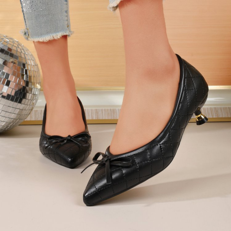 Tacones Kitten Punto Punta Moñ - Women'S Shoes For Work reseña y precio