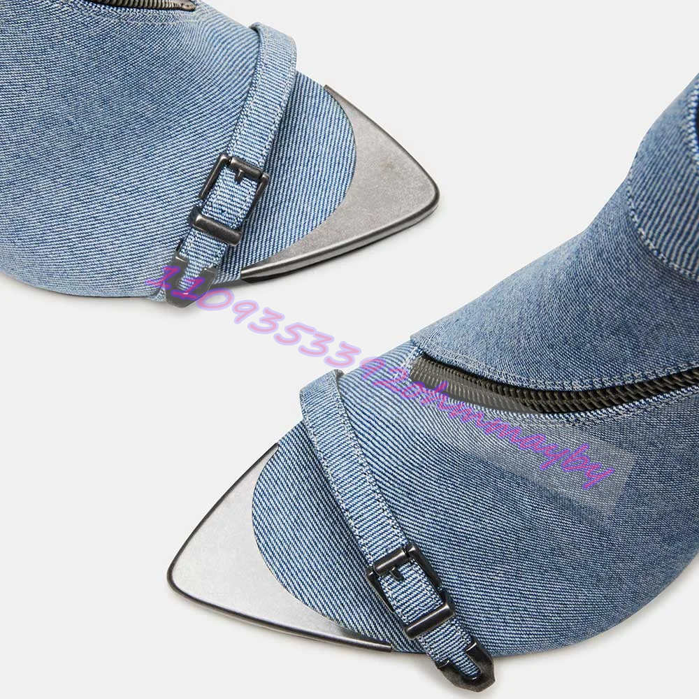 Botas de tacón alto de mezclil - Suede Ankle Boot reseña y precio