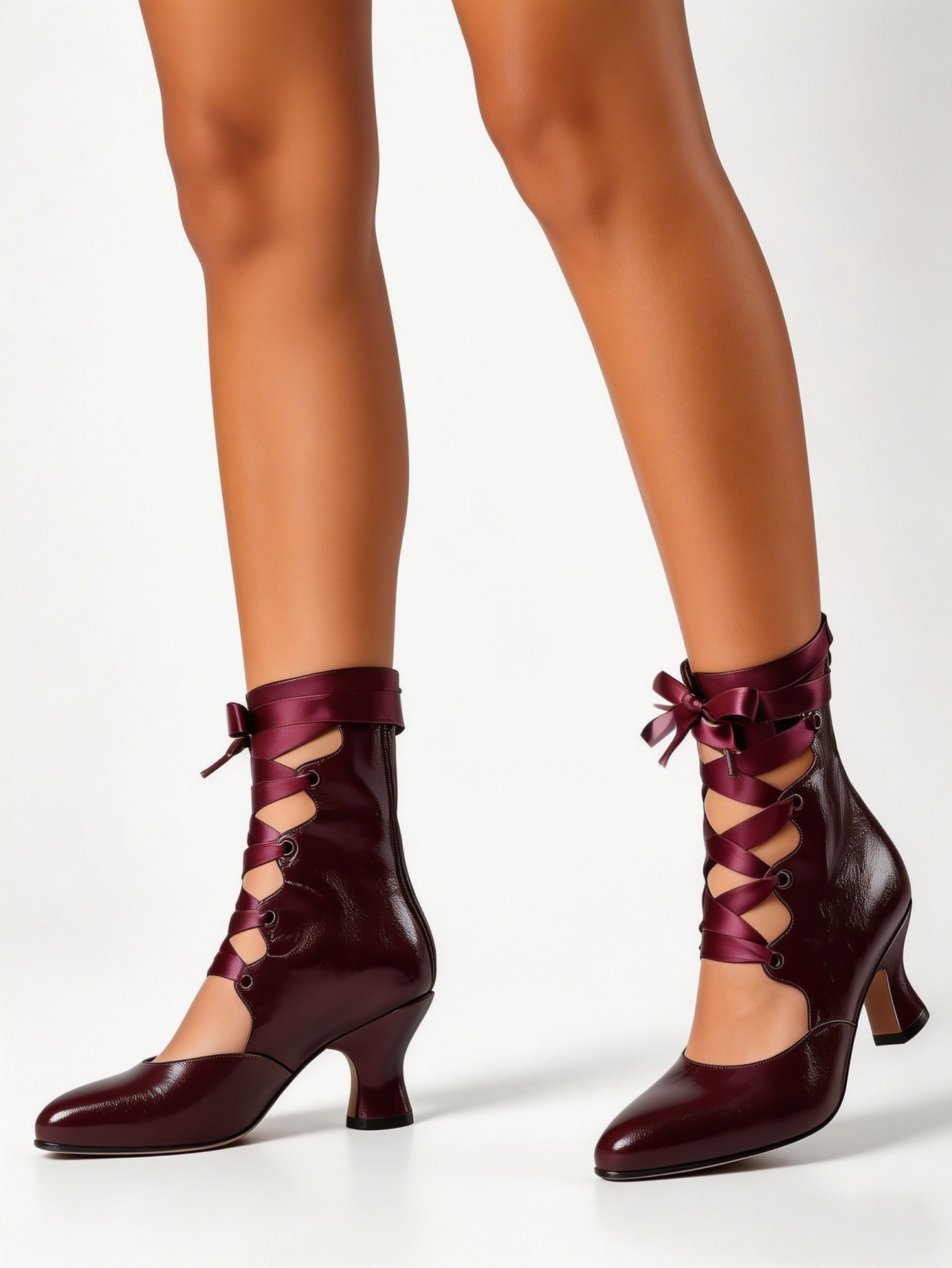Tacones altos góticos con cord - Ribbon Tie Heel reseña y precio