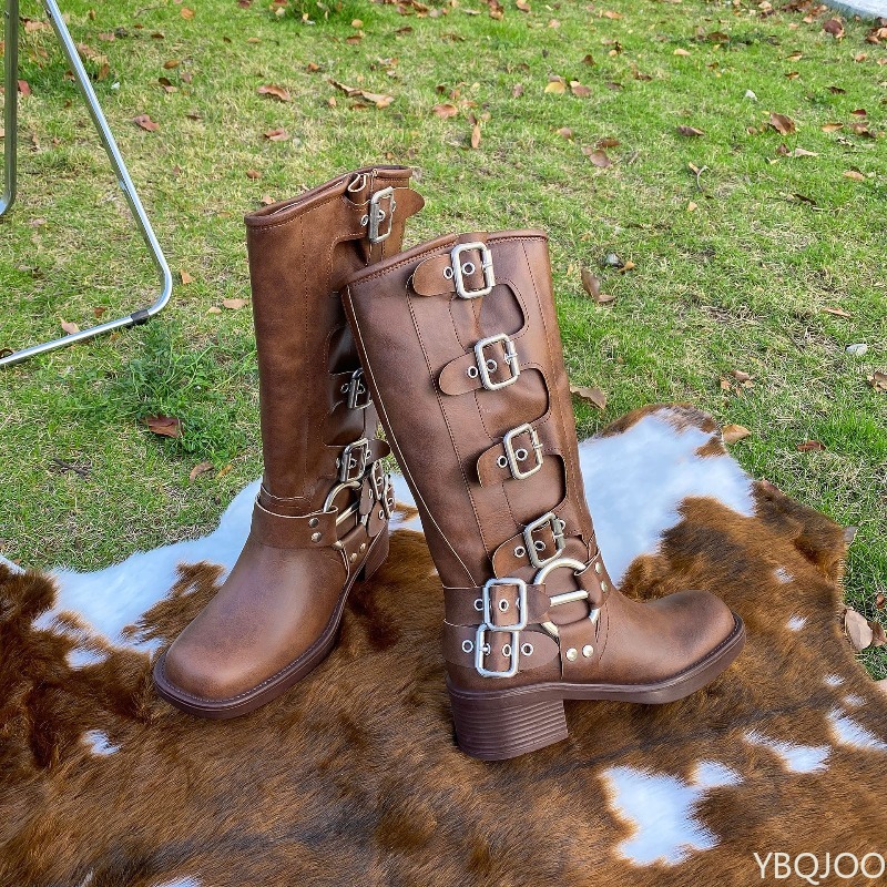 Botas altas retro con hebilla  - Suede Ankle Boot reseña y precio