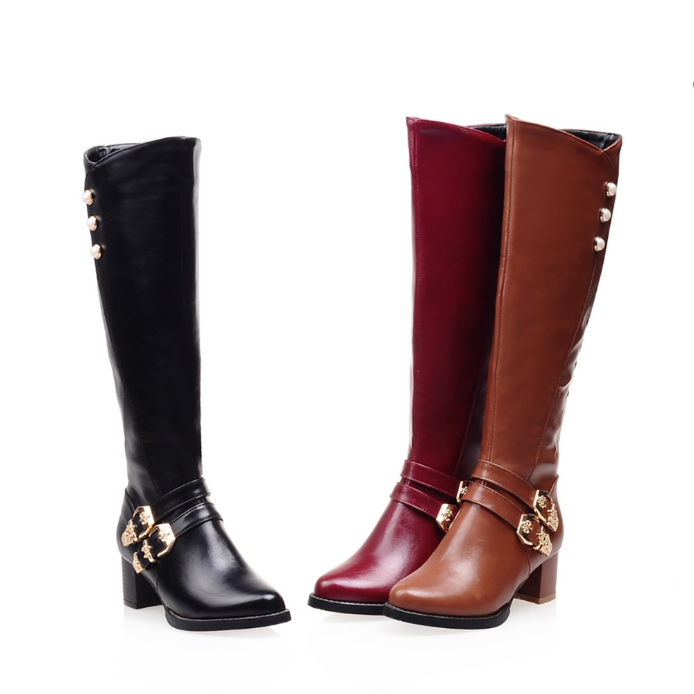 Botas de motocicleta hasta la  - Women'S Shoes Big Feet reseña y precio
